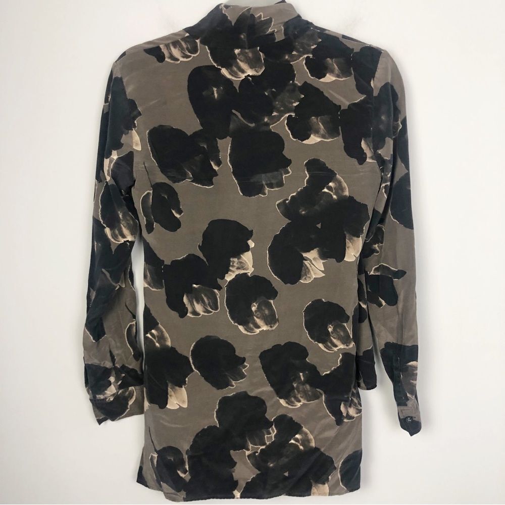 ALL SAINTS | Dissolve Serra 100% Silk Wrap Top Long Sleeve Floral Women’s Size 6 - Picture 8 of 11